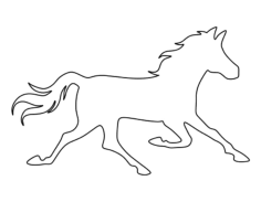 Running Horse Coloring Pdf, Free Vectors File